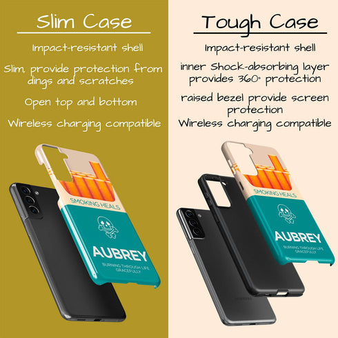 Personalized Funny Cigarette Pack Smoking Heals Galaxy Case